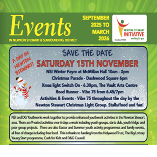 the front page of the newton stewart events flyer